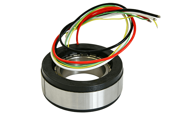 Inner-rotor frameless motor assembly with sensor leads